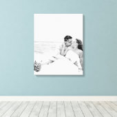 Aangepaste bruiloft foto en Lyrics Canvas Art Afdruk (Insitu (Houten vloer))