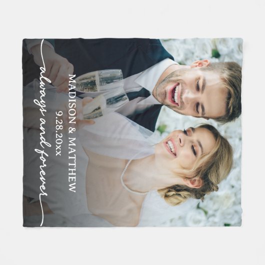 Aangepaste bruiloft foto fleece deken (Voorkant (Horizontaal))