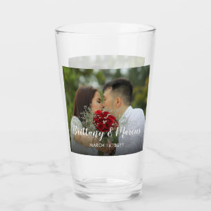 Aangepaste bruiloft foto glas