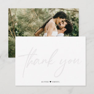 Aangepaste bruiloft foto handlettering watermerk bedankkaart