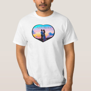 Aangepaste bruiloft foto hart bruid bruidegom kopp t-shirt