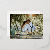 Aangepaste bruiloft foto Hartelijk dank Folie Feestdagen Briefkaart (Voorkant / Achterkant)