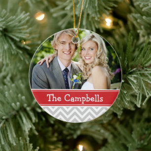 Aangepaste bruiloft foto Keepsake vakantie Ornamen Keramisch Ornament