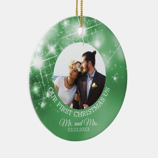 Aangepaste bruiloft foto keramisch ornament (Rechts)