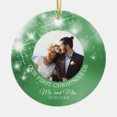 Aangepaste bruiloft foto keramisch ornament (Voorkant)