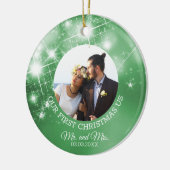 Aangepaste bruiloft foto keramisch ornament (Links)