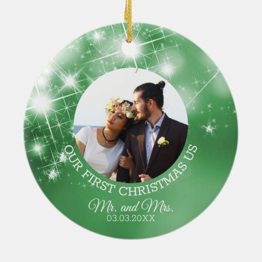 Aangepaste bruiloft foto keramisch ornament (Achterkant)