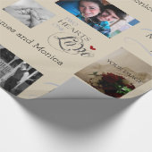 Aangepaste bruiloft foto-koulage met CustomText Cadeaupapier (Hoek)
