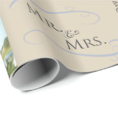 Aangepaste bruiloft foto-koulage met CustomText Cadeaupapier (Rol Hoek)