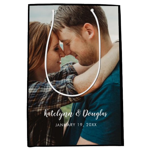 Aangepaste bruiloft foto medium cadeauzakje (Voorkant)