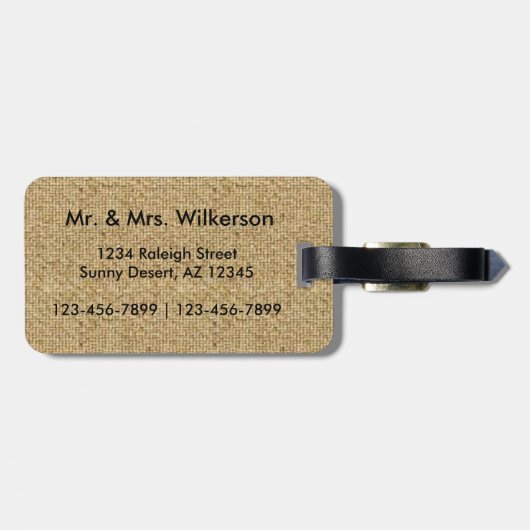 Aangepaste bruiloft Foto Monogram Bagagelabel (Achterkant horizontaal)