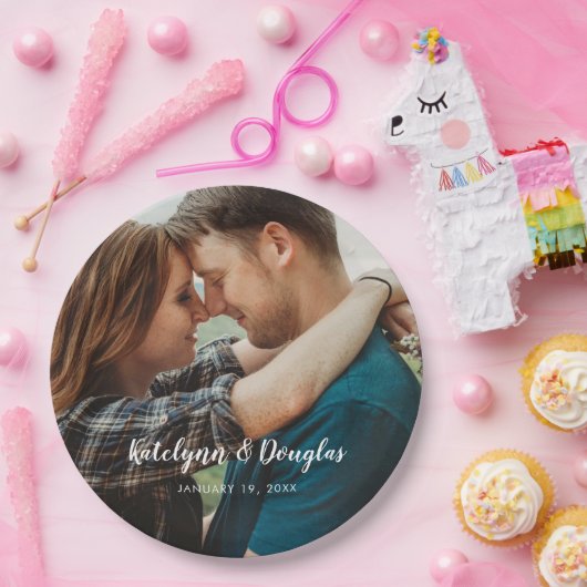 Aangepaste bruiloft foto papieren bordje (Feest)