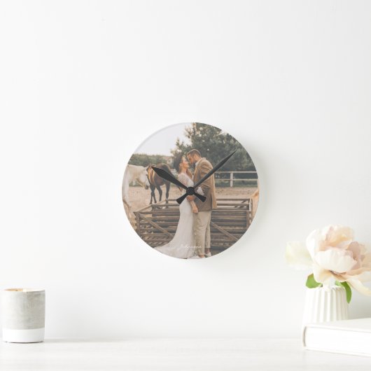 Aangepaste bruiloft foto ronde klok (Huis)