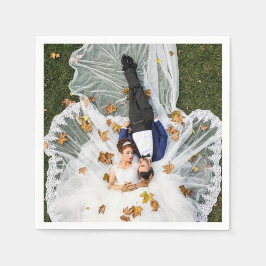 Aangepaste bruiloft foto servet (Voorkant)
