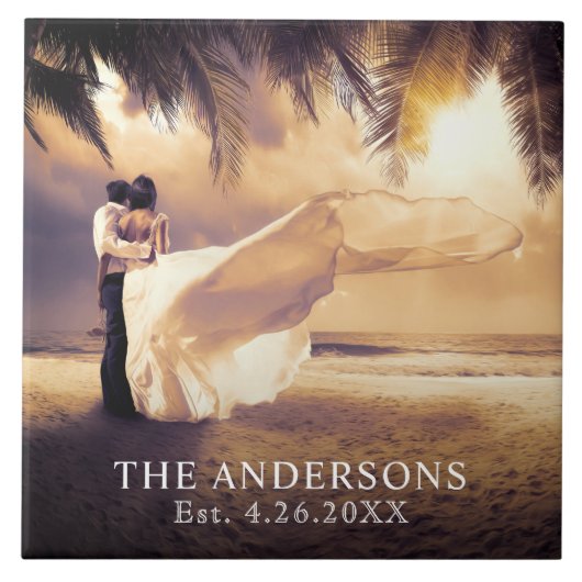 Aangepaste bruiloft foto tegeltje (Voorkant)