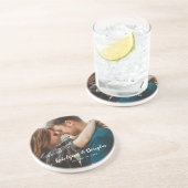 Aangepaste bruiloft foto zandsteen onderzetter (Zijkant)
