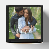 Aangepaste bruiloft foto zwart bedankdoosjes (Bovenkant)