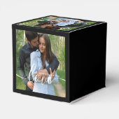 Aangepaste bruiloft foto zwart bedankdoosjes (Achterkant)