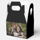 Aangepaste bruiloft foto zwarte doos bedankdoosjes (Geopend)