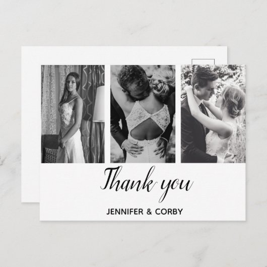 Aangepaste, bruiloft foto's, dank u. briefkaart (Voorkant / Achterkant)
