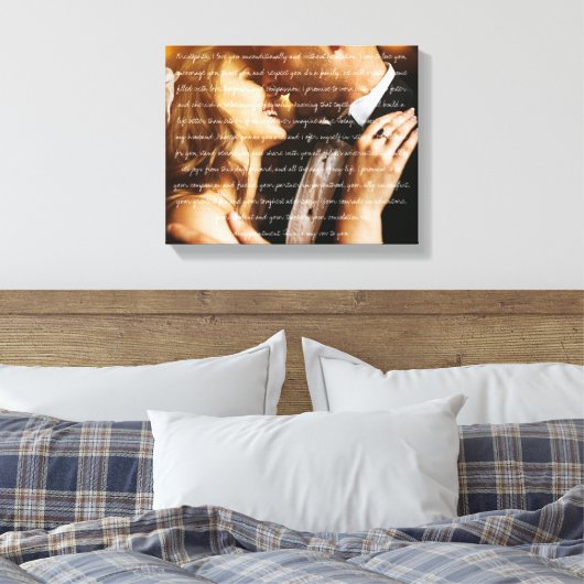 Aangepaste bruiloft foto's en stemberichten canvas afdruk (Insitu (Slaapkamer))