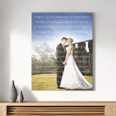 Aangepaste bruiloft foto's en stemberichten canvas afdruk