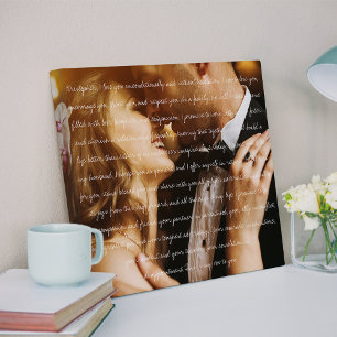 Aangepaste bruiloft foto's en stemberichten canvas afdruk