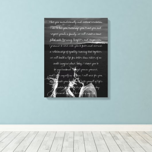 Aangepaste bruiloft foto's en stemlinksafdrukken canvas afdruk (Insitu (Houten vloer))