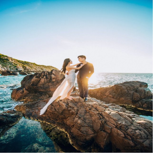 Aangepaste bruiloft foto's staand fotobeeldje  (Voorkant)