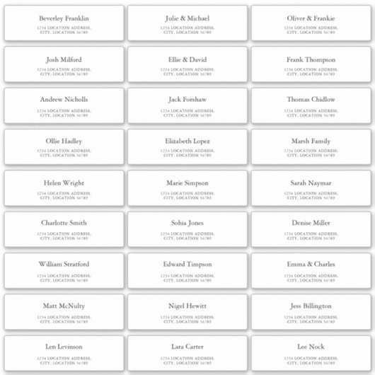 Aangepaste bruiloft gast Adresetiketten Sticker (Voorkant)