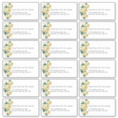 Aangepaste bruiloft Gast Gele Bloemen Adresetikett Sticker (Voorkant)