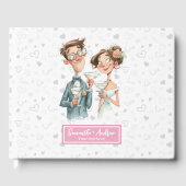 Aangepaste bruiloft gastenboek Grappig Waterverf p (Voorkant)