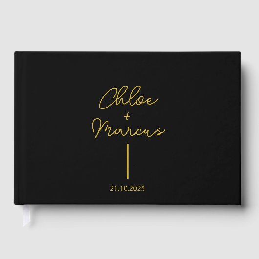 Aangepaste bruiloft gastenboek, luxe zandkleur, gastenboek (Voorkant)