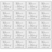 Aangepaste bruiloft gastnamen Zwart Wit Welkom Sticker (Voorkant)