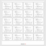 Aangepaste bruiloft gastnamen Zwart Wit Welkom Sticker<br><div class="desc">Aangepaste bruiloft gastnamen Zwart Wit Welkom Sticker</div>