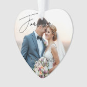 Aangepaste bruiloft geheugen foto ornament (voorkant)