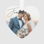 Aangepaste bruiloft geheugen foto ornament (voorkant)