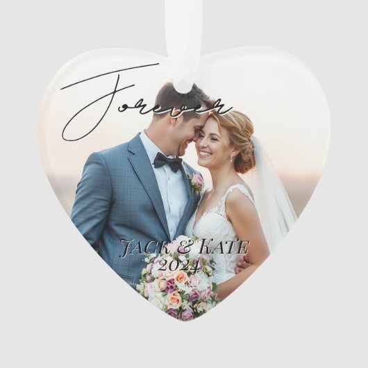 Aangepaste bruiloft geheugen foto ornament (voorkant)