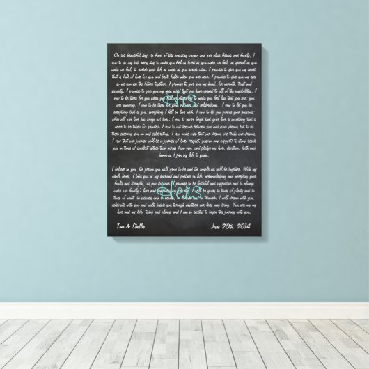 Aangepaste bruiloft geloften op Canvas (Insitu (Houten vloer))