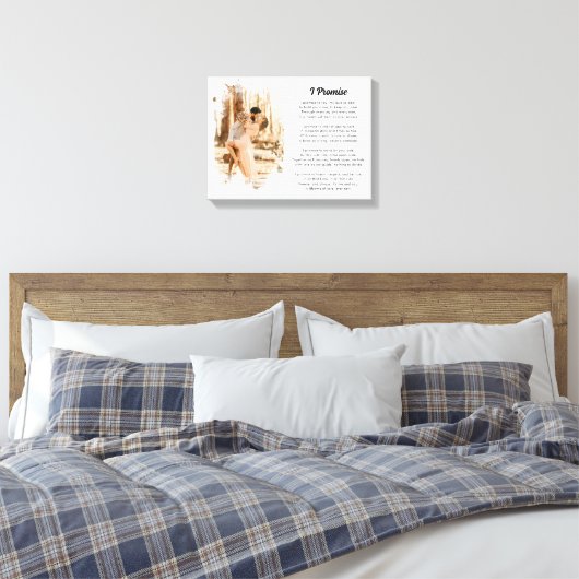 Aangepaste bruiloft geloften Vernieuwing Gift met Canvas Afdruk (Insitu (Slaapkamer))