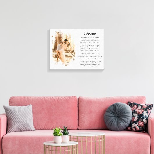 Aangepaste bruiloft geloften Vernieuwing Gift met Canvas Afdruk (Insitu (Woonkamer))
