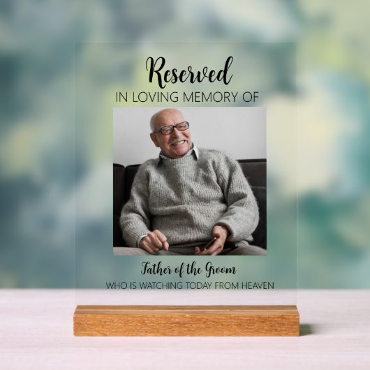 Aangepaste bruiloft gereserveerd in Loving Memory  Acryl Bord (Neutraal)