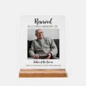Aangepaste bruiloft gereserveerd in Loving Memory Acryl Bord (Voorkant)