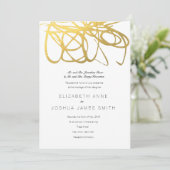 Aangepaste bruiloft Gold Effect Uitnodiging (Staand voorkant)