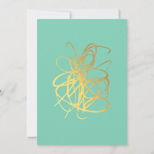 Aangepaste bruiloft Gold Effect Uitnodiging (Achterkant)