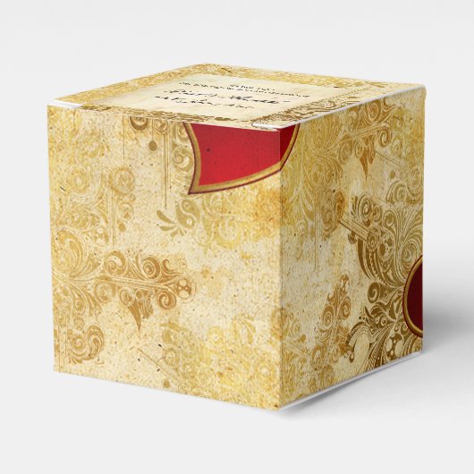 Aangepaste bruiloft gouden harten klassieke gunst  bedankdoosjes (Voorkant Zijde)