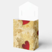 Aangepaste bruiloft gouden rode harten klassieke g bedankdoosjes (Geopend)