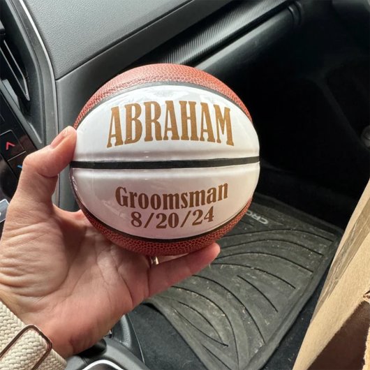Aangepaste bruiloft Groomsman Keepsake basketbal