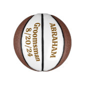 Aangepaste bruiloft Groomsman Keepsake basketbal (Verticaal)