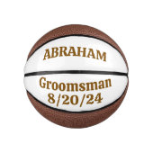 Aangepaste bruiloft Groomsman Keepsake basketbal (Voorkant)